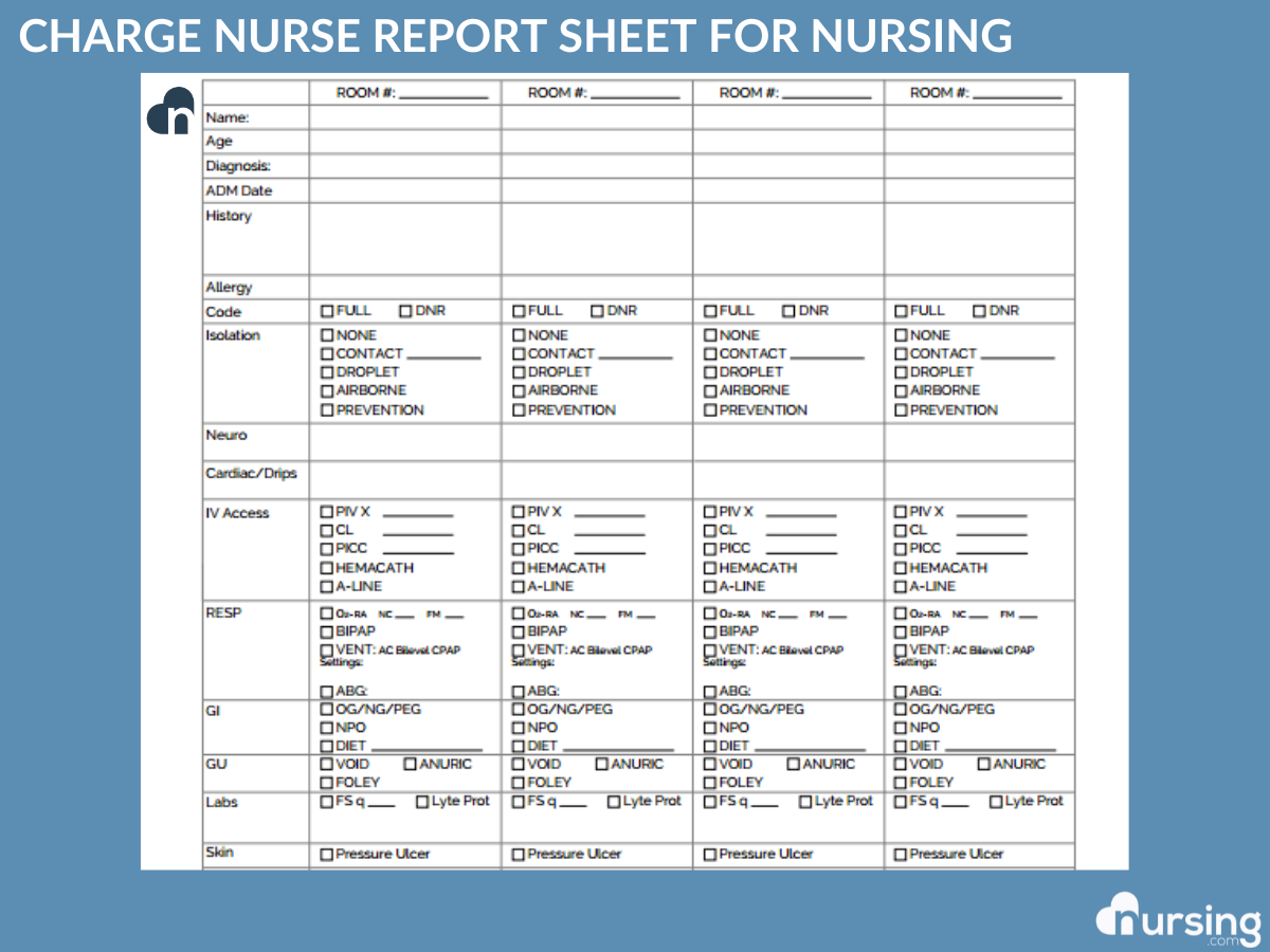 Simple nurse deals report sheet